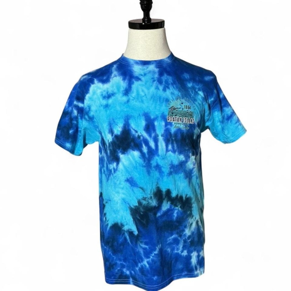 Roatan‎ Island Honduras Save the Turtles Tie Dye Graphic Print T-Shirt